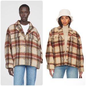 NWT ANINE BING Flynn Oatmeal Plaid Jacket Small